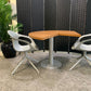 Modern wood finish breakout table 120cm diameter