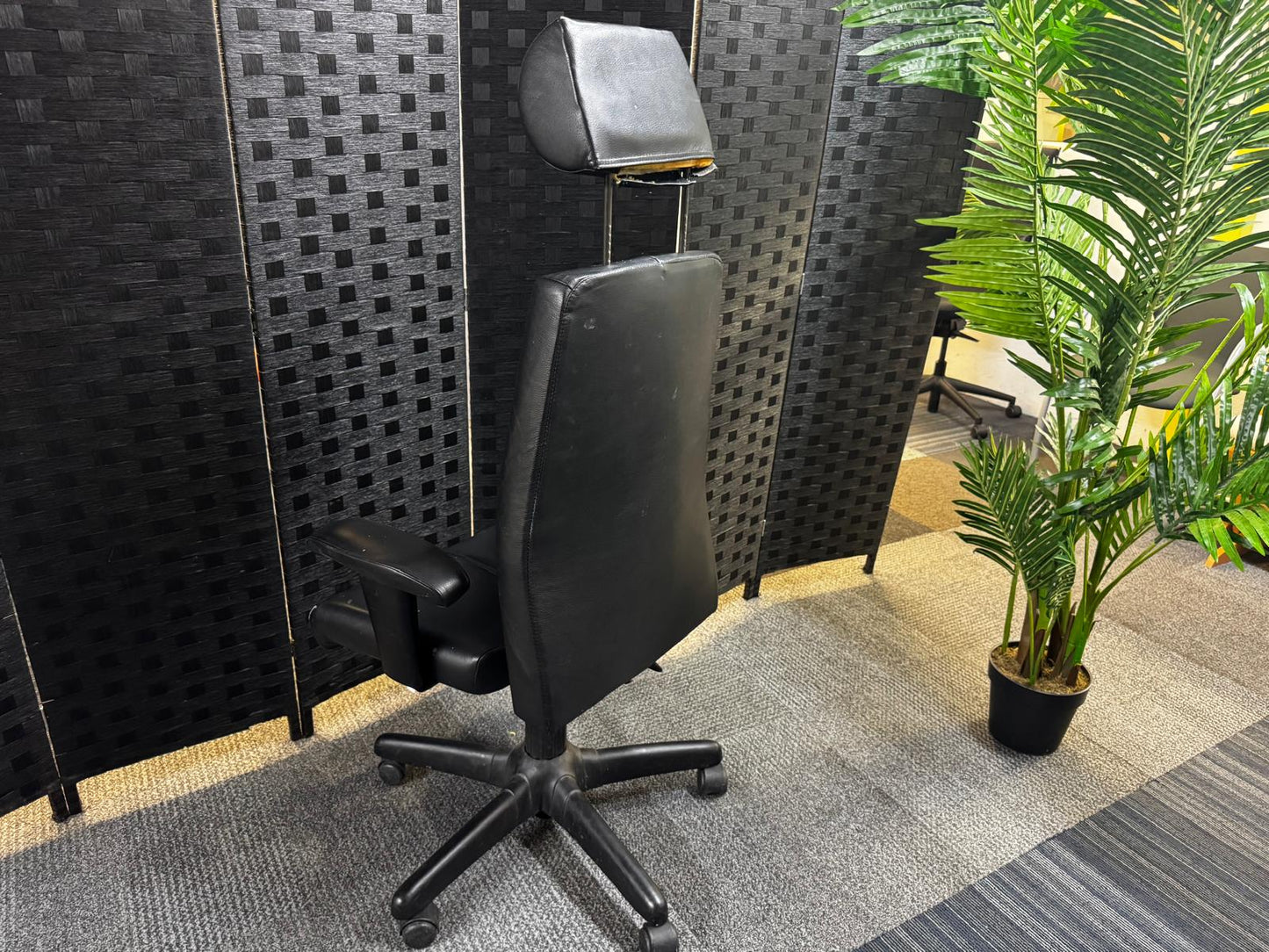 Black Executive Swivel Chair with headrest