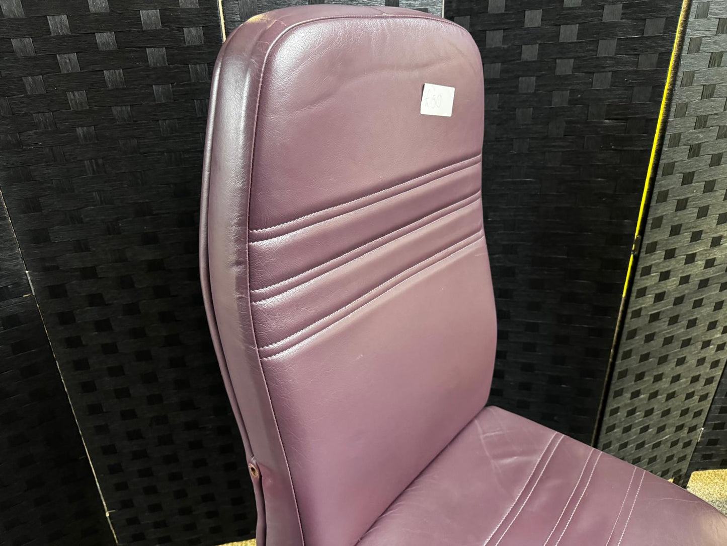 Used Leather Office Swivel Chair in Purple - no arms