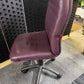 Used Leather Office Swivel Chair in Purple - no arms