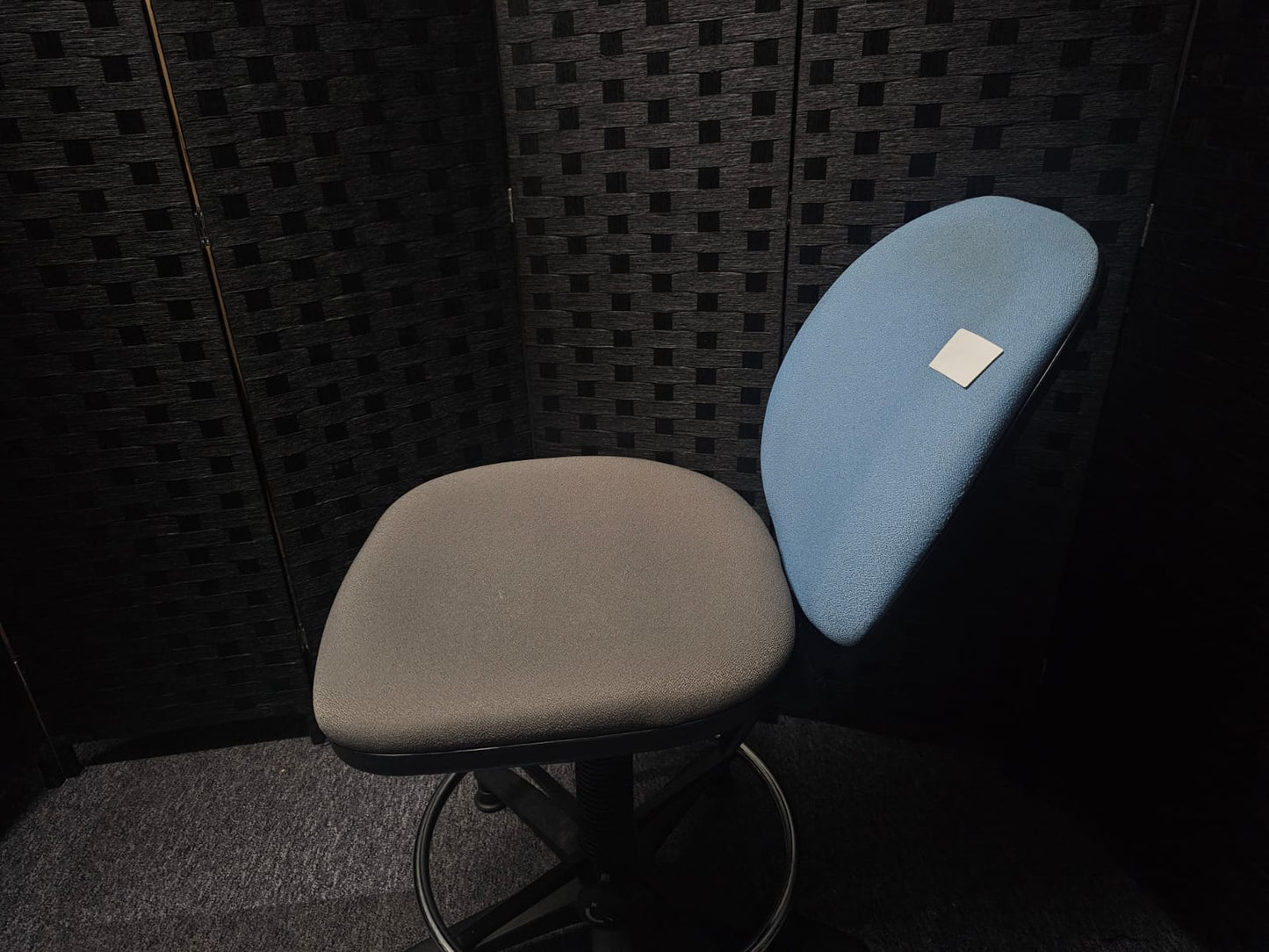 High Ergonomic Operators Drafting Chair without Arms in Grey and Blue