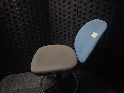 High Ergonomic Operators Drafting Chair without Arms in Grey and Blue