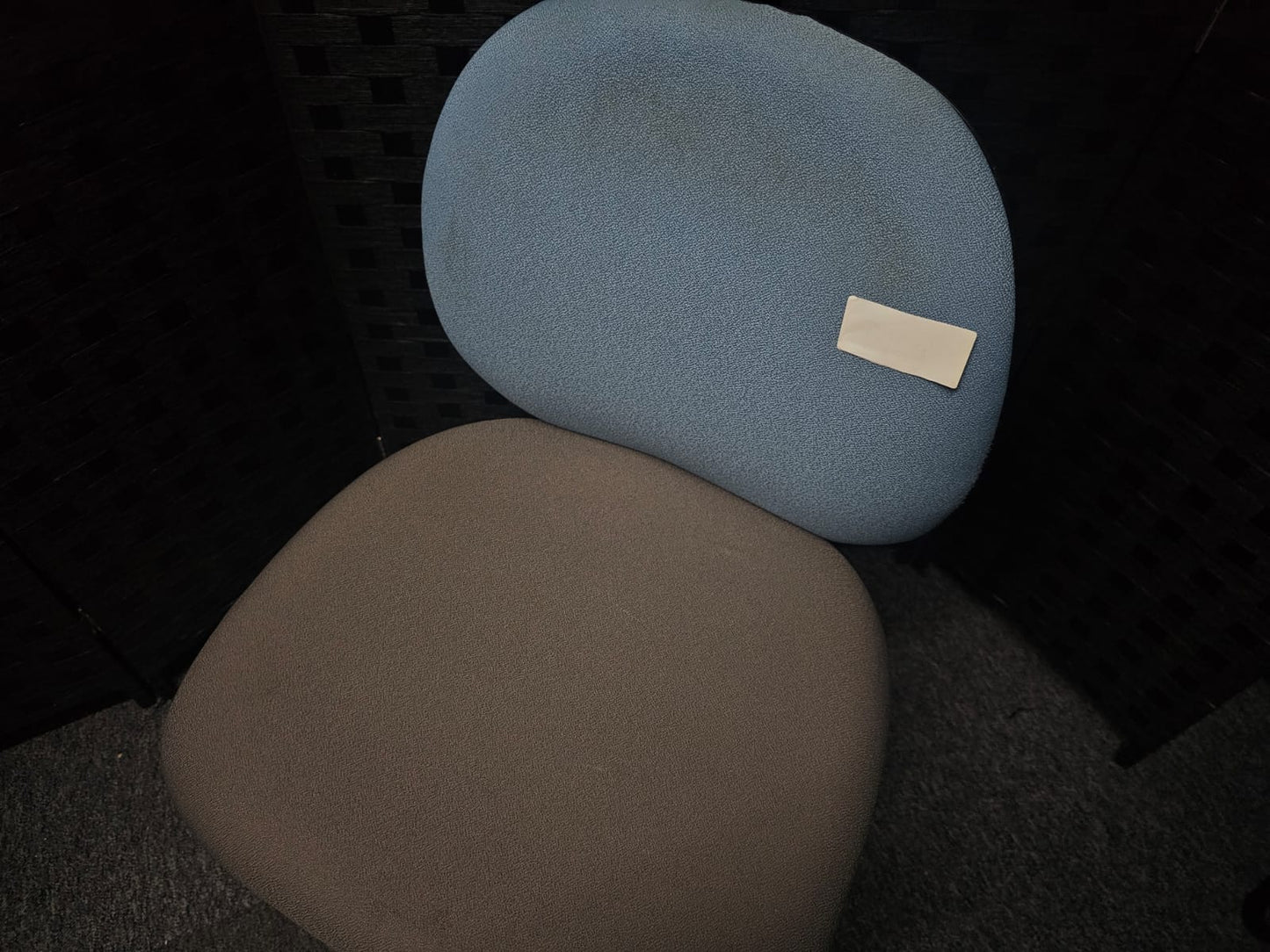 High Ergonomic Operators Drafting Chair without Arms in Grey and Blue