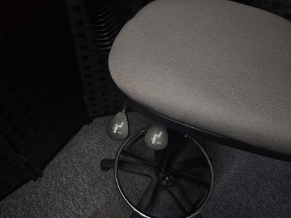 High Ergonomic Operators Drafting Chair without Arms in Grey and Blue