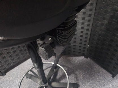 High Ergonomic Operators Drafting Chair without Arms in Grey and Blue