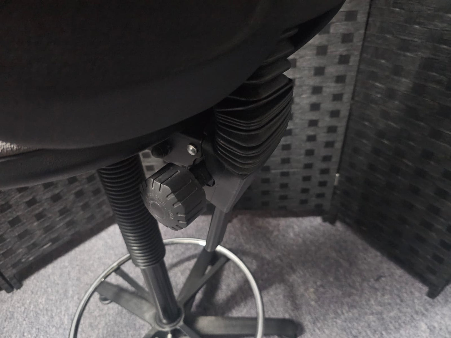 High Ergonomic Operators Drafting Chair without Arms in Grey and Blue