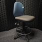 High Ergonomic Operators Drafting Chair without Arms in Grey and Blue