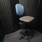 High Ergonomic Operators Drafting Chair without Arms in Grey and Blue