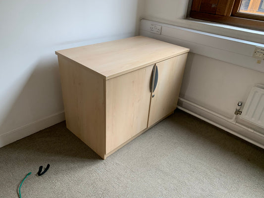 Maple Desk High Double door Cupboard 1 shelf 1000w x 600d x 730h