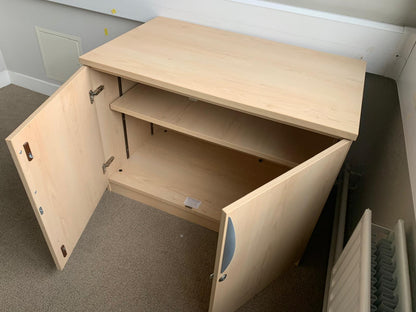 Maple Desk High Double door Cupboard 1 shelf 1000w x 600d x 730h