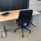 Used electric height adjustable sit stand desk 160cm x 80cm Beech finish