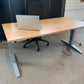 Used electric height adjustable sit stand desk 160cm x 80cm Beech finish