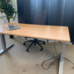 Used electric height adjustable sit stand desk 160cm x 80cm Beech finish