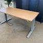 Used electric height adjustable sit stand desk 160cm x 80cm Beech finish