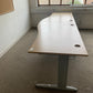 2 Seater Office Wave Desk Pod, Computer Workstation Desk 320cm x 100cm in Maple finish