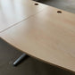 2 Seater Office Wave Desk Pod, Computer Workstation Desk 320cm x 100cm in Maple finish