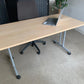 Beech Finish Folding Office Table - Computer Workstation Table, 150cm x 75cm