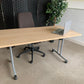 Beech Finish Folding Office Table - Computer Workstation Table, 150cm x 75cm