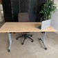 Beech Finish Folding Office Table - Computer Workstation Table, 150cm x 75cm