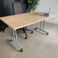 Beech Finish Folding Office Table - Computer Workstation Table, 150cm x 75cm