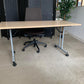Beech Finish Folding Office Table - Computer Workstation Table, 150cm x 75cm