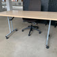 Beech Finish Folding Office Table - Computer Workstation Table, 150cm x 75cm