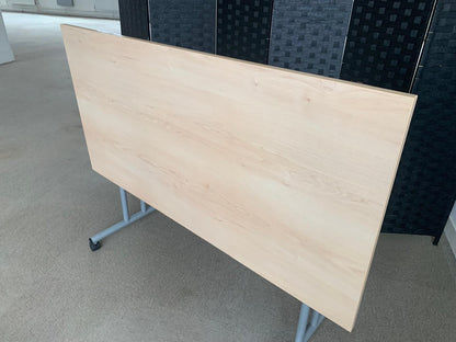Used Beech Finish Folding Office Table - Computer Workstation Table, 150cm x 75cm