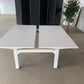 White 2 seater office electric sit stand desk, height adjustable, 2 pod Table