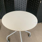 White Mobile Office Breakout Round Table, 60cm Table on castors