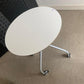 White Mobile Office Breakout Round Table, 60cm Table on castors