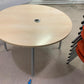 Used Round Office Breakout Meeting Table 120cm in Beech - Cable port