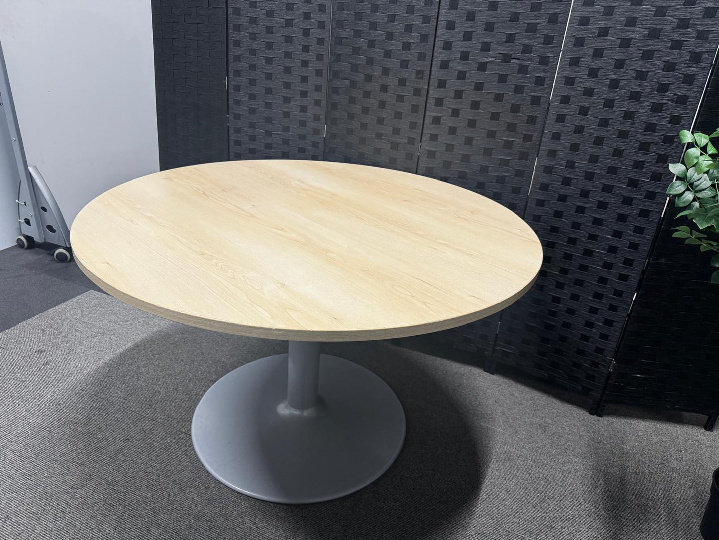Preowned Round Office Meeting Table in Beech  - 1200mm Diameter