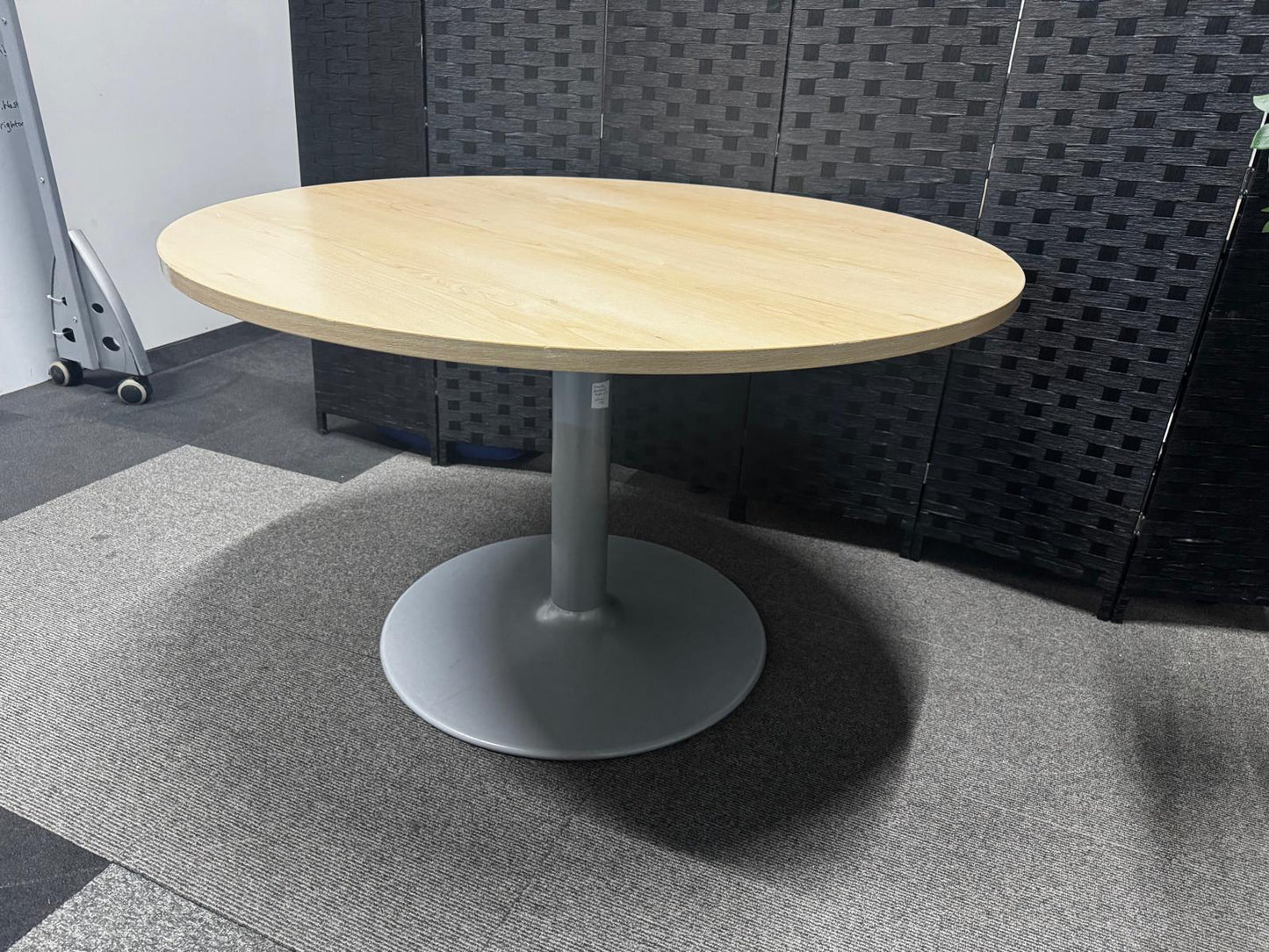 Preowned Round Office Meeting Table in Beech  - 1200mm Diameter