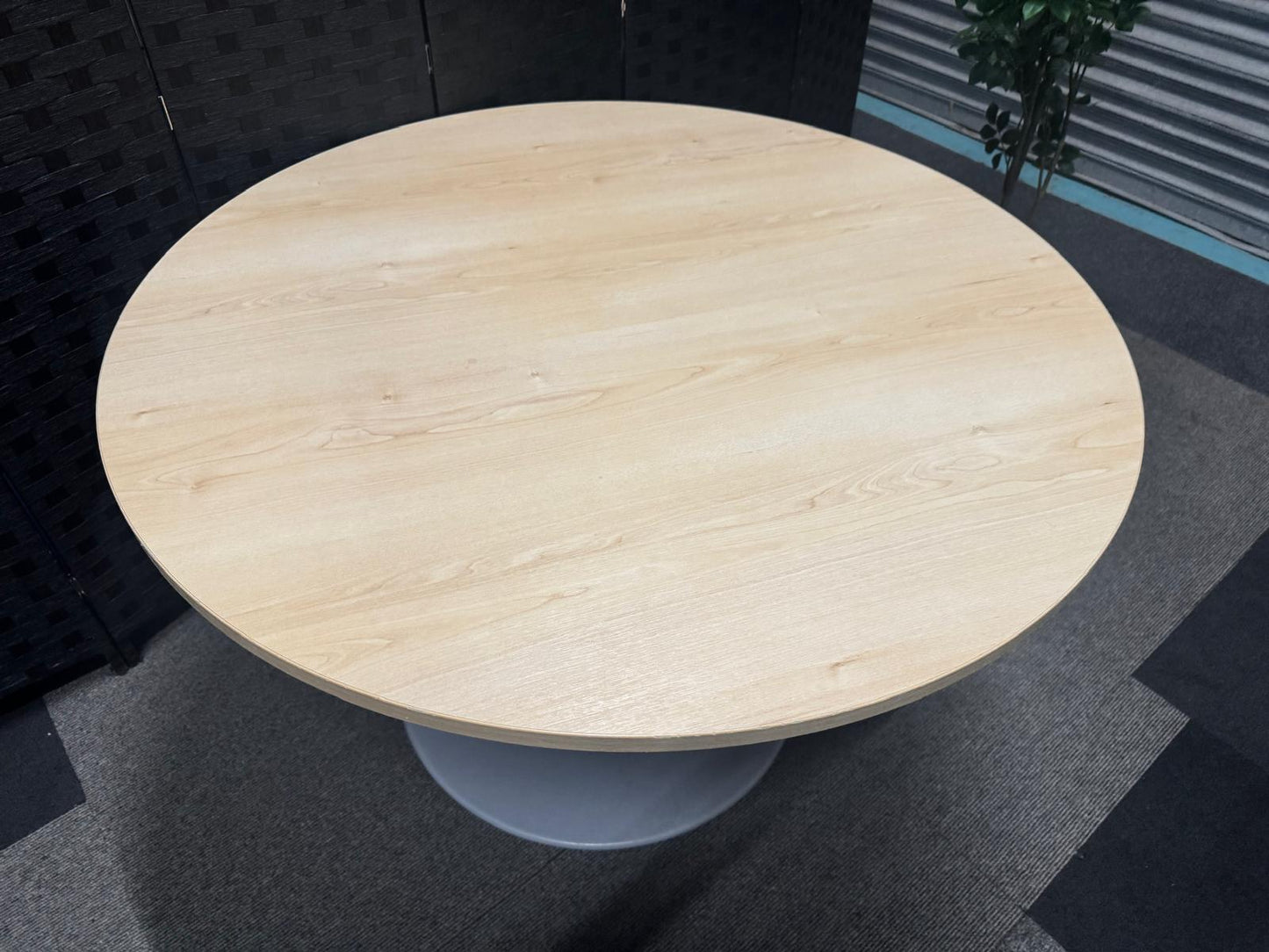 Preowned Round Office Meeting Table in Beech  - 1200mm Diameter
