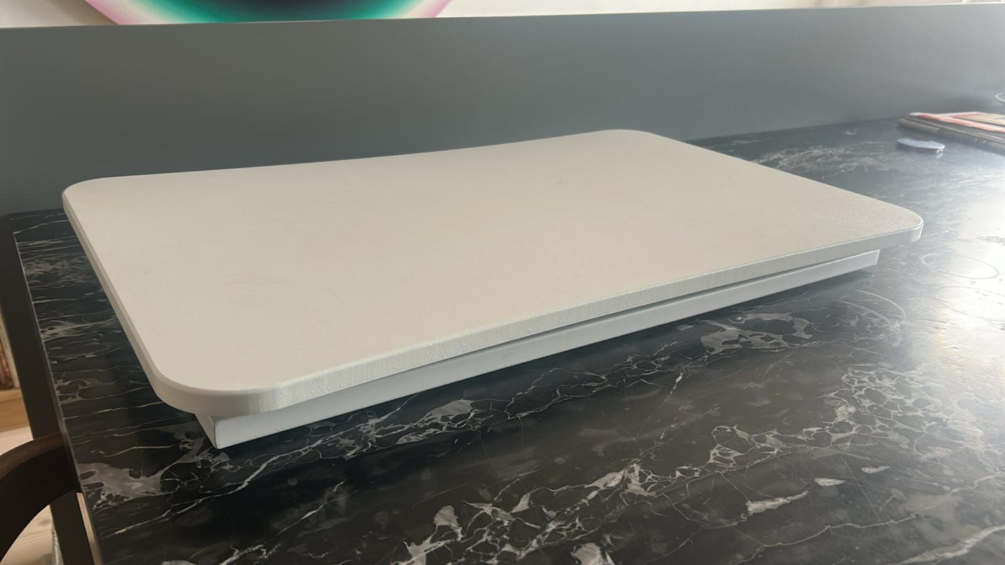 Preowned used White Table Top Sit- Stand desk converter 73cm x 47cm