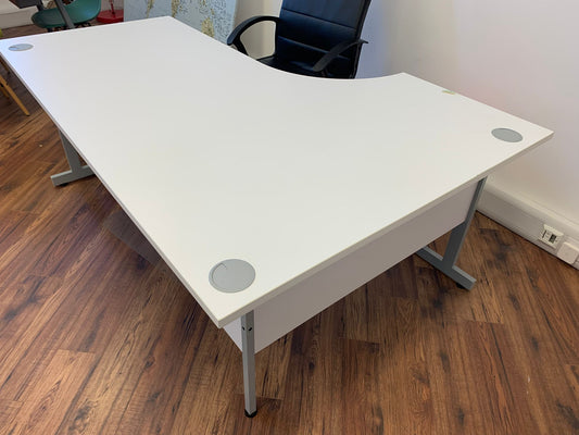 Used L shape Corner White Desk Left Return  180cm x 120cm