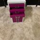 Used Multi- Drawer Filing Cabinet pink/white  H 60cm x W 28cm x D 42.5cm