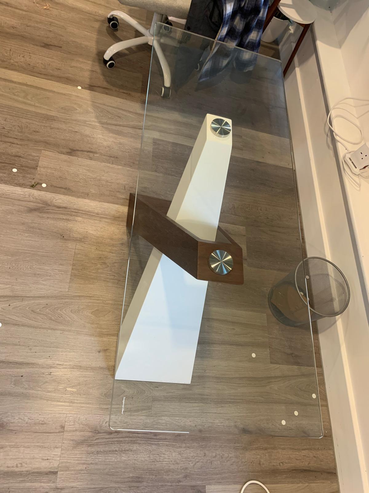 Used Console Table  Cross- legged Glass Slimline H 76cm x W 120cm x D 46cm