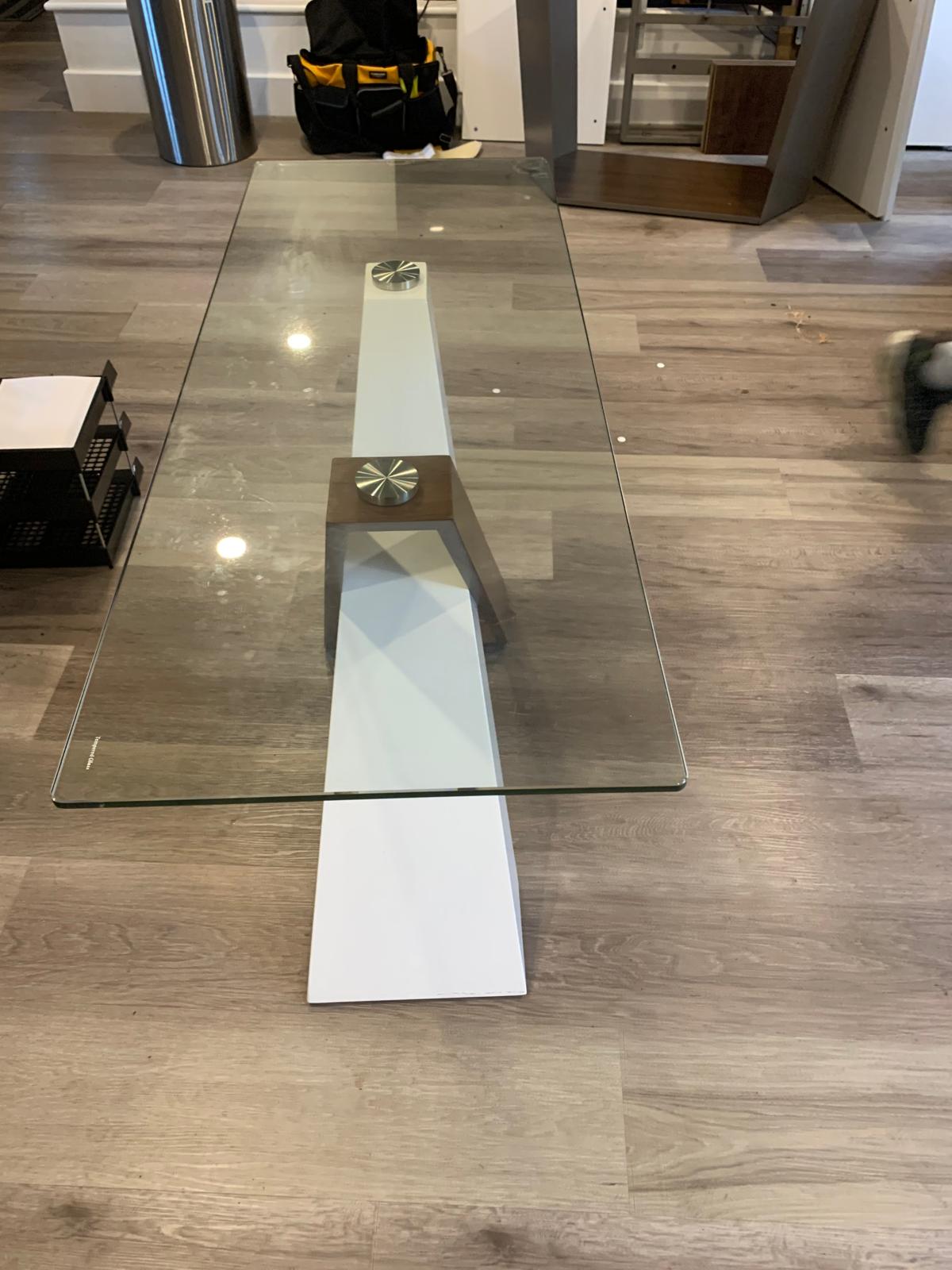 Used Console Table  Cross- legged Glass Slimline H 76cm x W 120cm x D 46cm