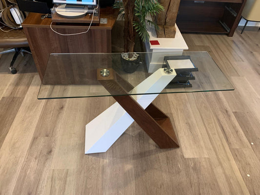 Used Console Table  Cross- legged Glass Slimline H 76cm x W 120cm x D 46cm
