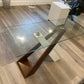 Used Console Table  Cross- legged Glass Slimline H 76cm x W 120cm x D 46cm