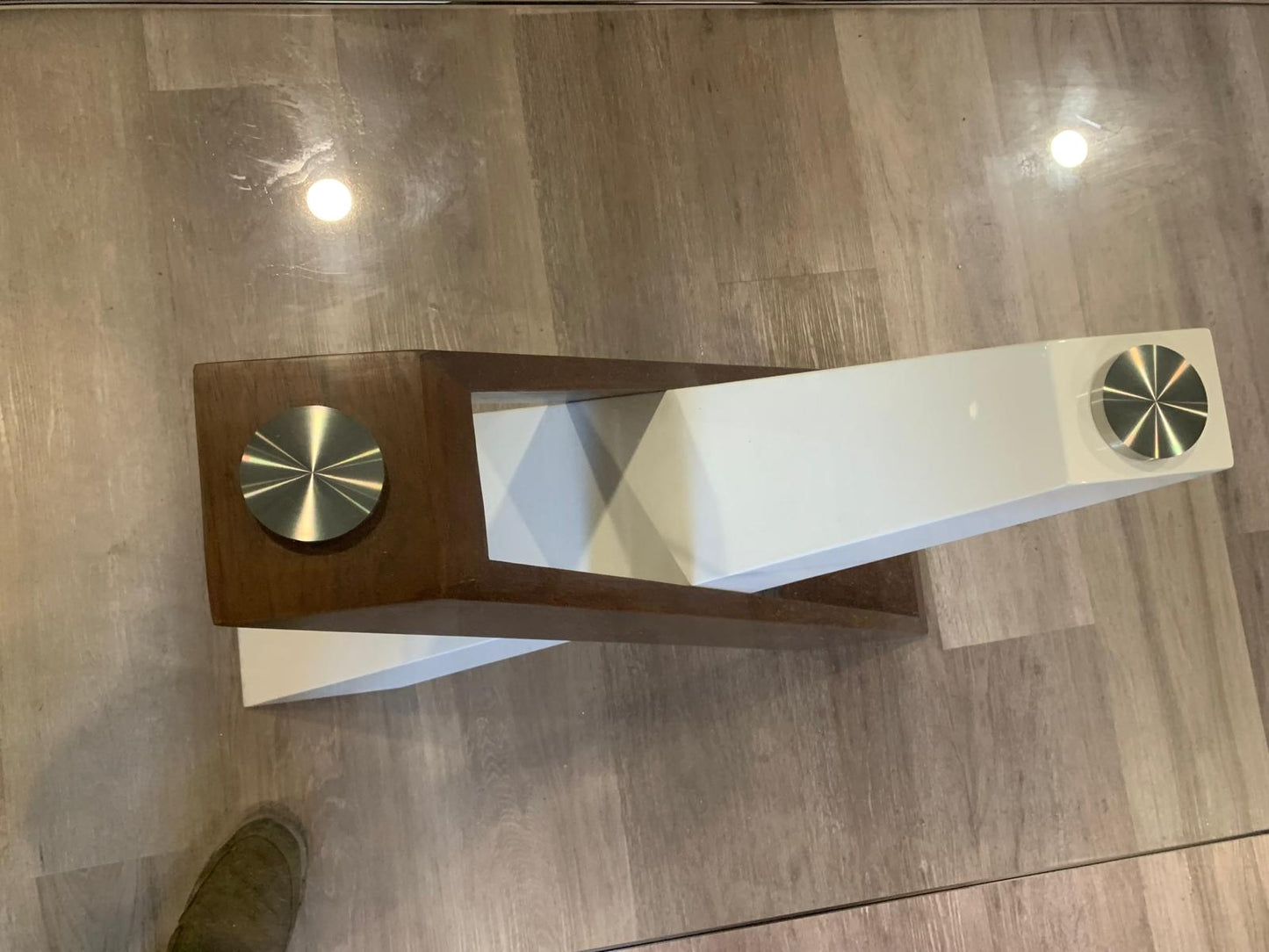 Used Console Table  Cross- legged Glass Slimline H 76cm x W 120cm x D 46cm