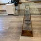 Used Console Table  Cross- legged Glass Slimline H 76cm x W 120cm x D 46cm