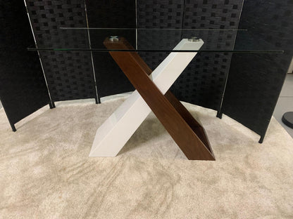 Used Console Table  Cross- legged Glass Slimline H 76cm x W 120cm x D 46cm