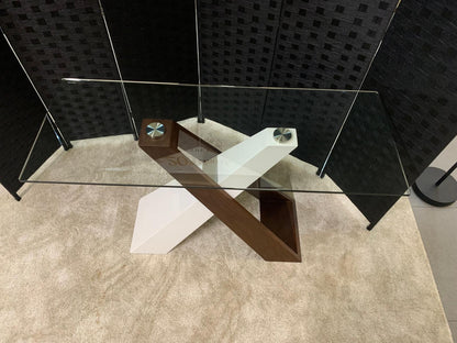 Used Console Table  Cross- legged Glass Slimline H 76cm x W 120cm x D 46cm