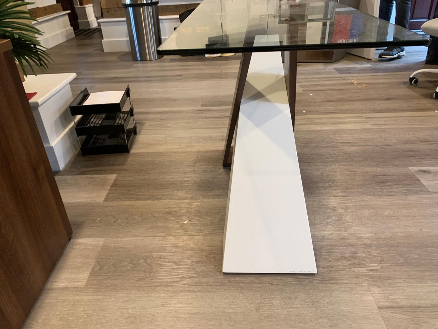 Used Console Table  Cross- legged Glass Slimline H 76cm x W 120cm x D 46cm