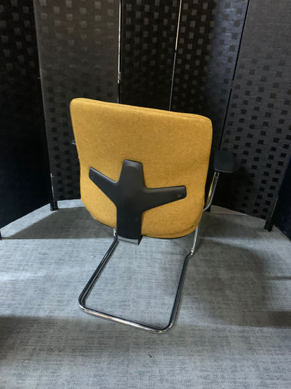 Second hand Orangebox Meeting chair cantilever yellow