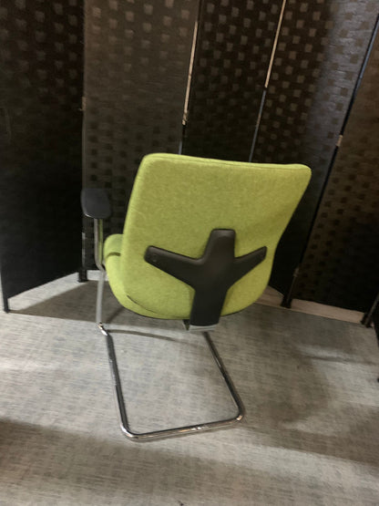 Second hand Orangebox Meeting chair cantilever green. £79
