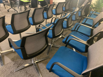Used Orangebox Workday WD-CFA Meeting chair Blue Grey