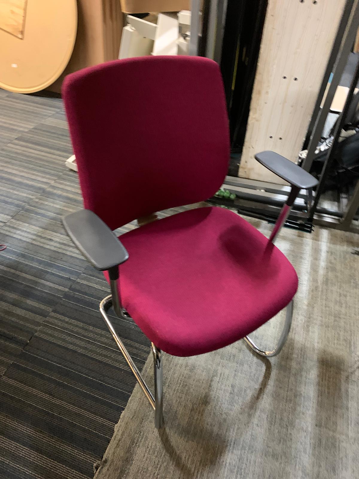 Second hand Orangebox Meeting chair cantilever red